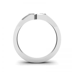 Кольцо с круглым и квадратным мини бриллиантами - La Promesse - Фото 1
