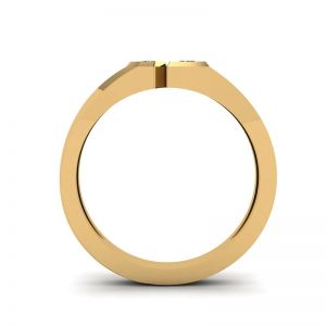 Кольцо с круглым и квадратным мини бриллиантами - La Promesse  - Фото 1