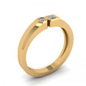 Кольцо с круглым и квадратным мини бриллиантами - La Promesse  - Фото 3