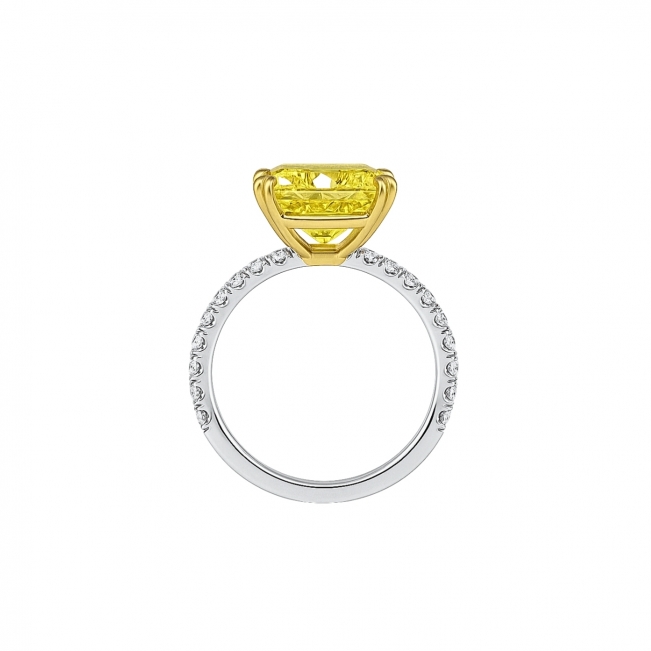 Кольцо с желтым бриллиантом Кушон Изображение 1