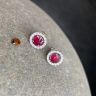 Серьги пусеты с рубином и бриллиантами, Изображение 5