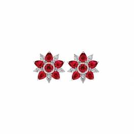 Серьги с рубинами Fleur de Feu
