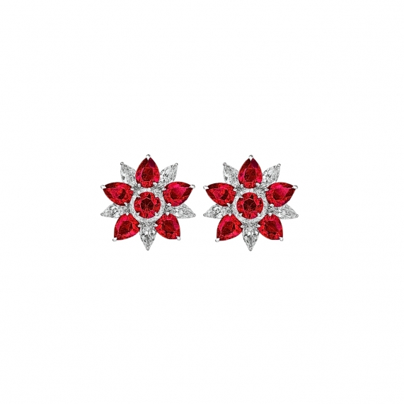 Серьги с рубинами Fleur de Feu