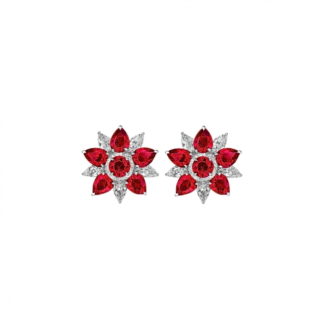 Серьги с рубинами Fleur de Feu