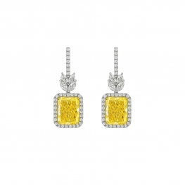 Серьги с желтыми бриллиантами 