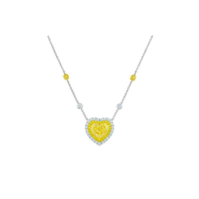 Кулон с желтым бриллиантом Сердце