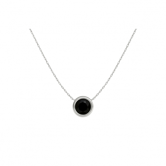 Кулон с круглым черным бриллиантом