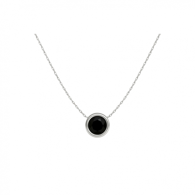 Кулон с круглым черным бриллиантом