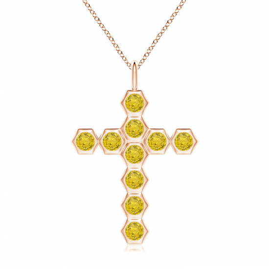 Крестик с желтыми бриллиантами, Больше Изображение 1