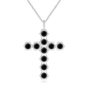 Крестик с черными бриллиантами Miel