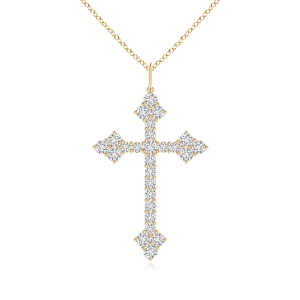 Крестик с белыми бриллиантами