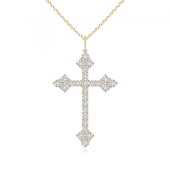 Крестик с белыми бриллиантами, Больше Изображение 1