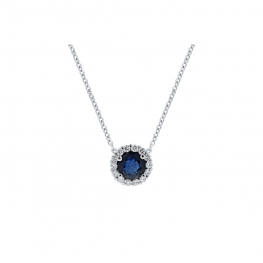 Кулон с круглым сапфиром