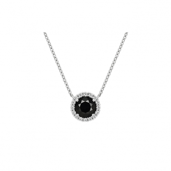 Кулон с круглым черным бриллиантом