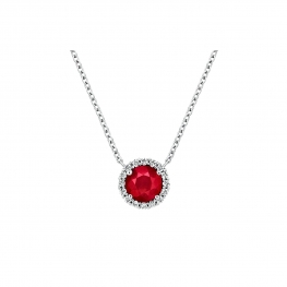 Кулон с круглым рубином 