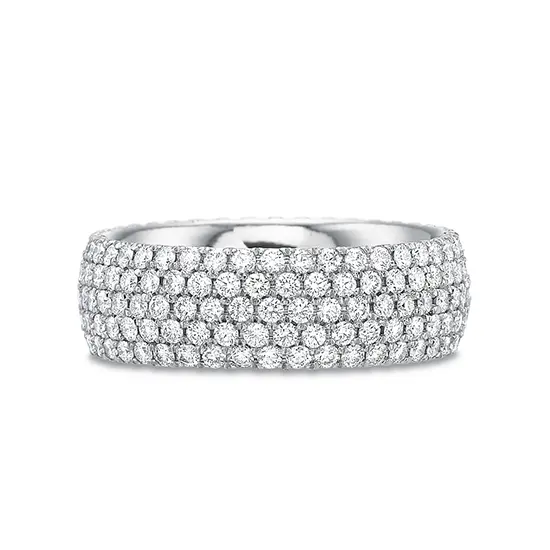 Стиль # 3174 - Широкое кольцо с 5 дорожками из бриллиантов — купить в Ювелирном магазине PIERRE