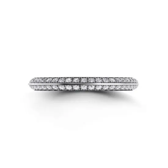 Стиль # 3186 - Тонкое кольцо с бриллиантами по кругу в два ряда — купить в Ювелирном магазине PIERRE