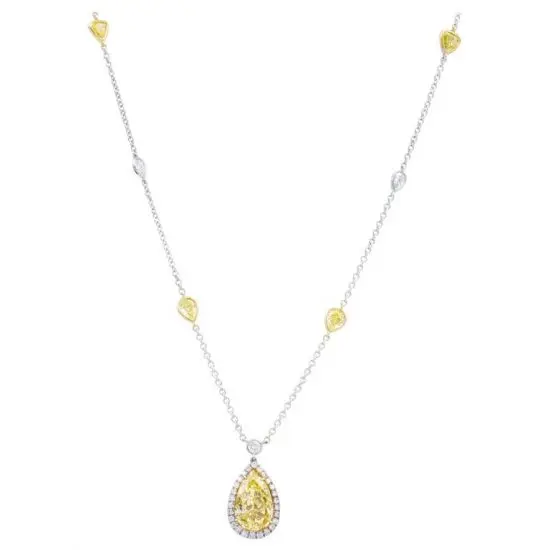 Стиль # 3126 - Колье с желтыми и белыми бриллиантами — купить в Ювелирноммагазине PIERRE